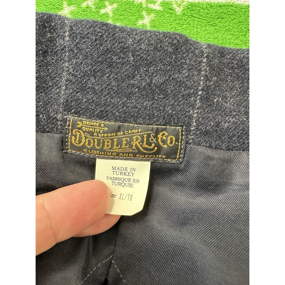 RRL Ralph Lauren Unlined Blue Gray Check Flannel Wool Suit Size XL 36x34 NWT - Picture 8 of 10